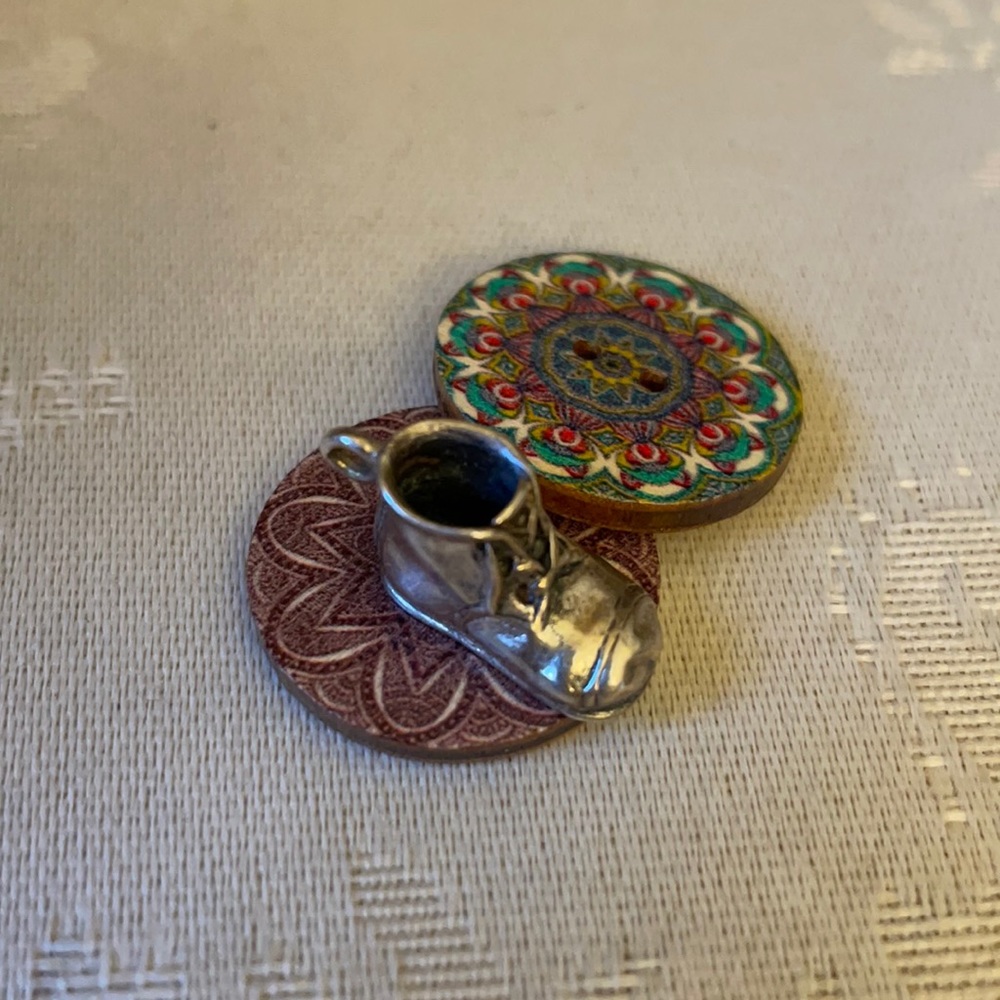 Vintage sterling silver baby bootie charm